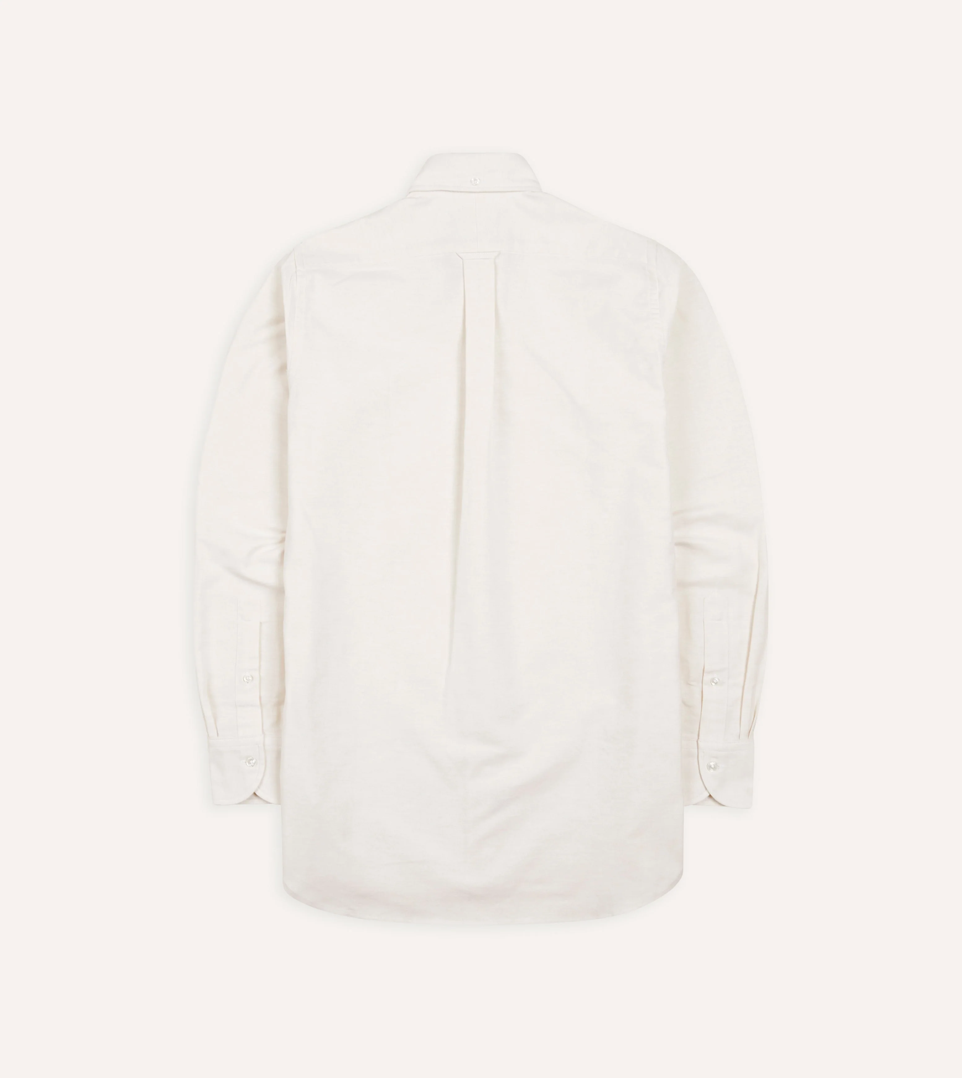 Cream Cotton Oxford Cloth Button-Down Shirt - Image 5
