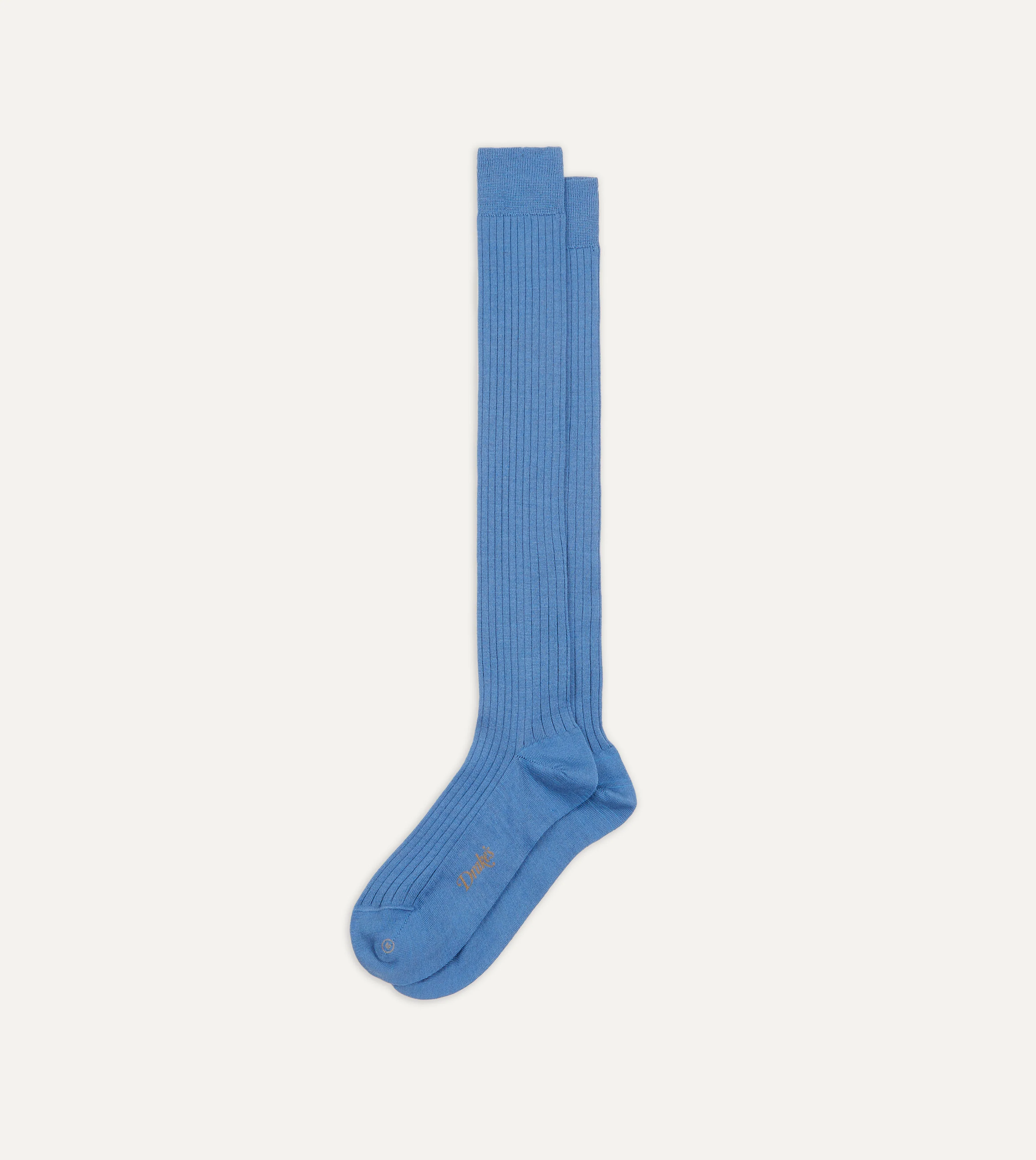 Sky Blue Wool Over-the-Calf Socks - Image 4